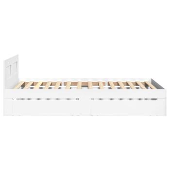 Bettgestell mit Kopfteil ohne Matratze Weiß 90x200 cm