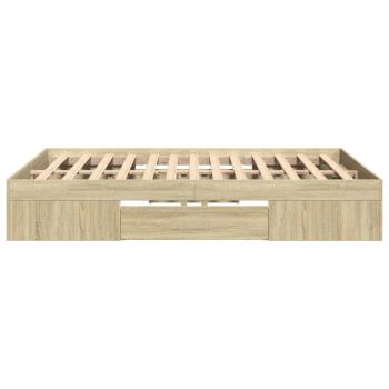 Bettgestell Sonoma-Eiche 135x190 cm Holzwerkstoff