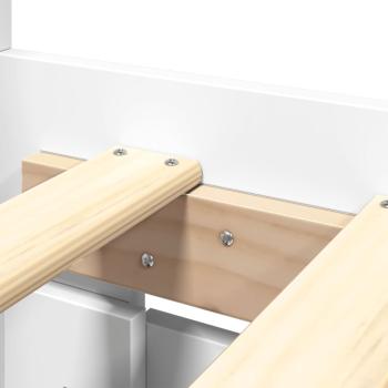 Bettgestell mit Kopfteil ohne Matratze Weiß 150x200 cm