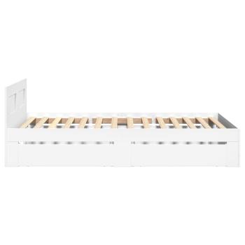 Bettgestell mit Kopfteil ohne Matratze Weiß 75x190 cm