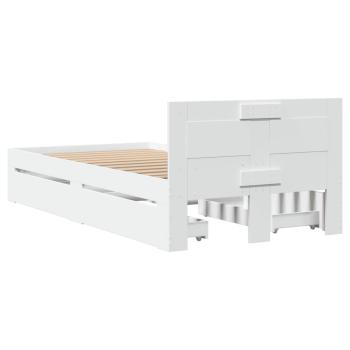 Bettgestell mit Kopfteil ohne Matratze Weiß 75x190 cm