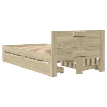Bettgestell mit Kopfteil Sonoma-Eiche 90x190 cm Holzwerkstoff