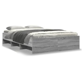 ARDEBO.de - Bettgestell Grau Sonoma 120x190 cm Holzwerkstoff