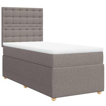 ARDEBO.de - Boxspringbett mit Matratze Taupe 80x200 cm Stoff