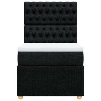 Boxspringbett mit Matratze Schwarz 90x200 cm Stoff