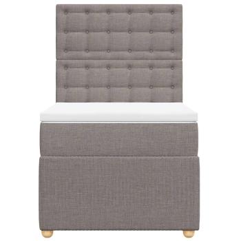 Boxspringbett mit Matratze Taupe 90x200 cm Stoff