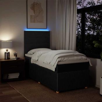 Boxspringbett mit Matratze Schwarz 100x200 cm Stoff