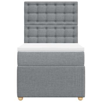 Boxspringbett mit Matratze Hellgrau 100x200 cm Stoff