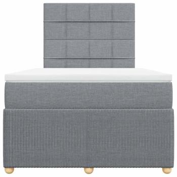Boxspringbett mit Matratze Hellgrau 120x190 cm Stoff