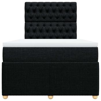 Boxspringbett mit Matratze Schwarz 120x190 cm Stoff