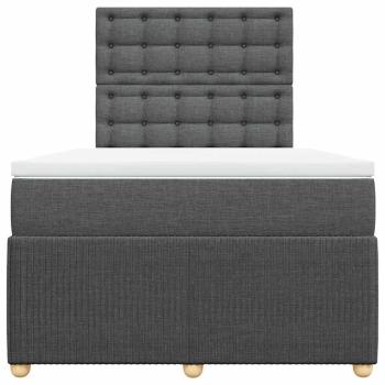 Boxspringbett mit Matratze Dunkelgrau 120x190 cm Stoff