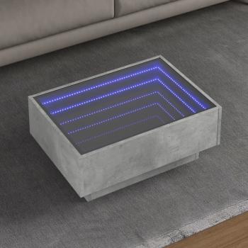 ARDEBO.de - LED-Couchtisch Betongrau 70x50x30 cm Holzwerkstoff