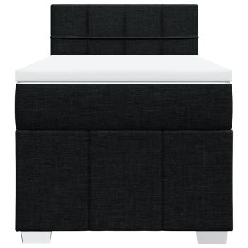 Boxspringbett mit Matratze Schwarz 80x200 cm Stoff