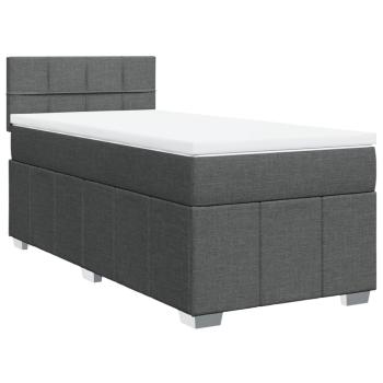 Boxspringbett mit Matratze Dunkelgrau 90x190 cm Stoff