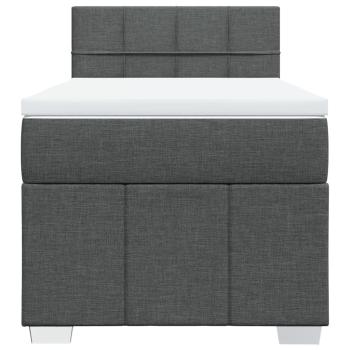 Boxspringbett mit Matratze Dunkelgrau 90x190 cm Stoff