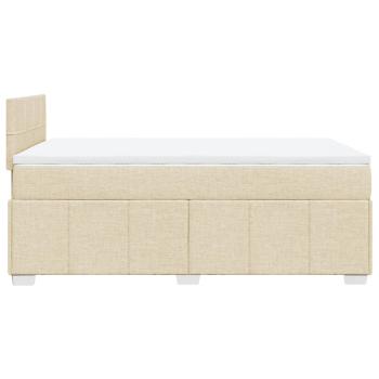 ARDEBO.de - Boxspringbett mit Matratze Creme 120x200 cm Stoff
