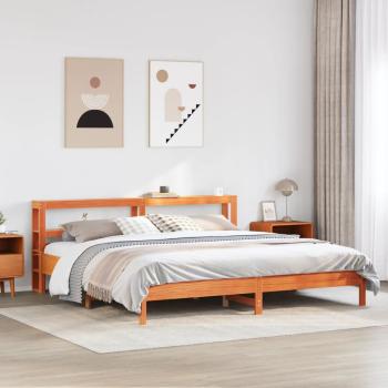 ARDEBO.de - Massivholzbett ohne Matratze Wachsbraun 200x200 Kiefernholz