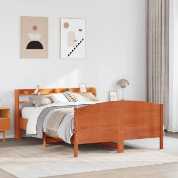 ARDEBO.de - Massivholzbett ohne Matratze Wachsbraun 120x190 cm Kiefernholz