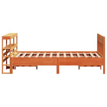 Massivholzbett ohne Matratze Wachsbraun 140x190 cm Kiefernholz