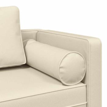 Chaiselongue mit Kissen Creme Kunstleder