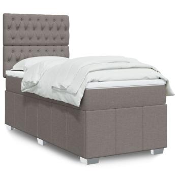 ARDEBO.de - Boxspringbett mit Matratze Taupe 100x200 cm Stoff