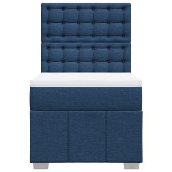 Boxspringbett mit Matratze Blau 100x200 cm Stoff