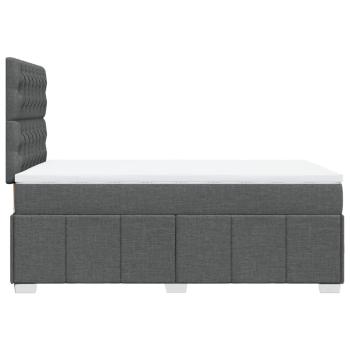 Boxspringbett mit Matratze Dunkelgrau 120x190 cm Stoff