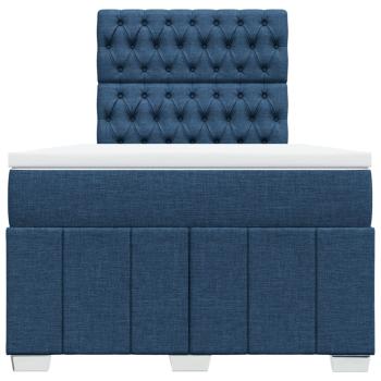 Boxspringbett mit Matratze Blau 120x190 cm Stoff