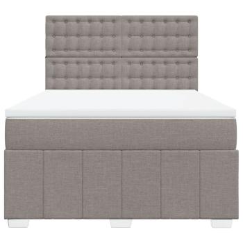 ARDEBO.de - Boxspringbett mit Matratze Taupe 160x200 cm Stoff