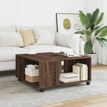 ARDEBO.de - Couchtisch Braun Eichen-Optik 80x80x40 cm Holzwerkstoff