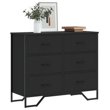 ARDEBO.de - Kommode Schwarz 91x35,5x74,5 cm Holzwerkstoff