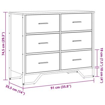 Kommode Schwarz 91x35,5x74,5 cm Holzwerkstoff