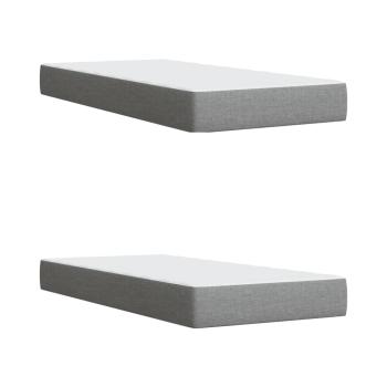 ARDEBO.de - Boxspringbett mit Matratze Hellgrau 200x200 cm Stoff