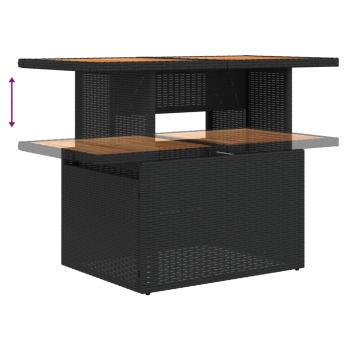 2-tlg. Garten-Sofagarnitur mit Kissen Schwarz Poly Rattan