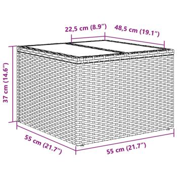 2-tlg. Garten-Sofagarnitur mit Kissen Schwarz Poly Rattan Glas