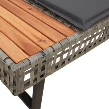 ARDEBO.de - 2-tlg. Garten-Sofagarnitur mit Kissen Grau Poly Rattan Akazie