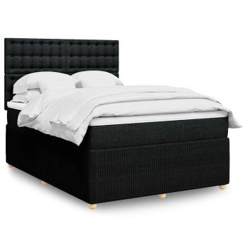 ARDEBO.de - Boxspringbett mit Matratze Schwarz 140x190 cm Stoff