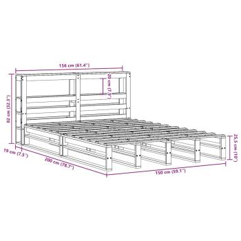 Massivholzbett ohne Matratze 150x200 cm Kiefernholz