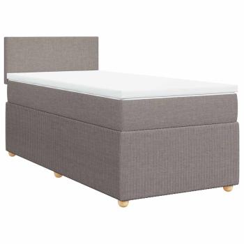 Boxspringbett mit Matratze Taupe 100x200 cm Stoff