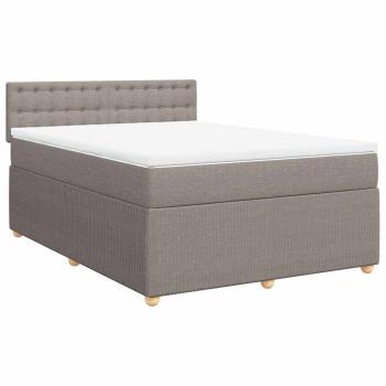 ARDEBO.de - Boxspringbett mit Matratze Taupe 140x190 cm Stoff