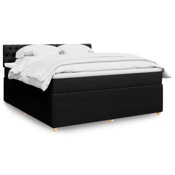 ARDEBO.de - Boxspringbett mit Matratze Schwarz 180x200 cm Stoff