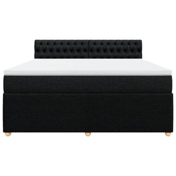Boxspringbett mit Matratze Schwarz 180x200 cm Stoff