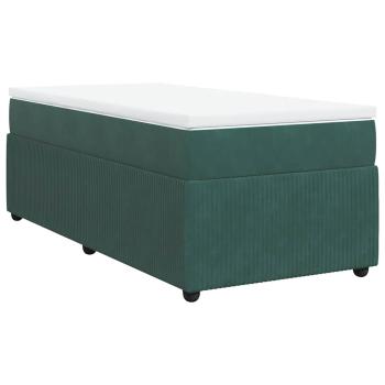 ARDEBO.de - Boxspringbett mit Matratze Dunkelgrün 90x190 cm Samt