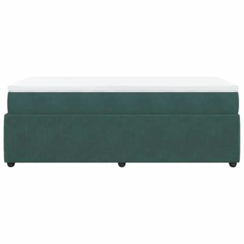 Boxspringbett mit Matratze Dunkelgrün 90x190 cm Samt