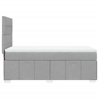 Boxspringbett mit Matratze Hellgrau 80x200 cm Stoff