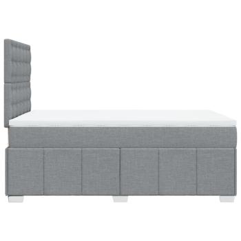 Boxspringbett mit Matratze Hellgrau 120x190 cm Stoff