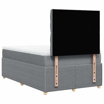 Boxspringbett mit Matratze Hellgrau 120x190 cm Stoff
