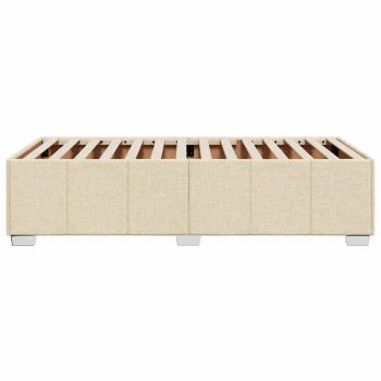 Bettgestell ohne Matratze Creme 100x200 cm Stoff