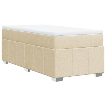 Boxspringbett mit Matratze Creme 80x200 cm Stoff