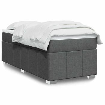 ARDEBO.de - Boxspringbett mit Matratze Dunkelgrau 100x200 cm Stoff